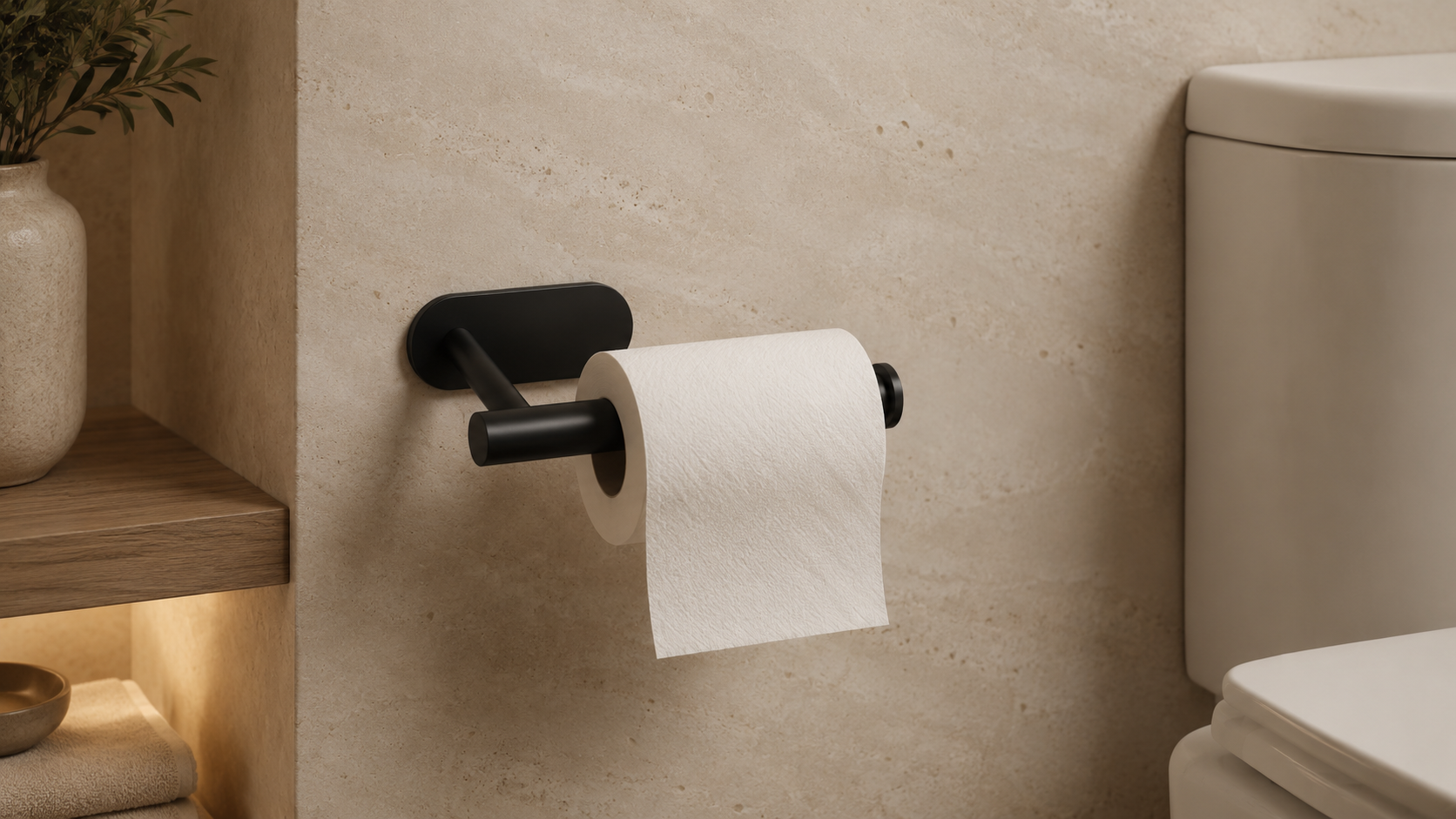 Porte-Papier Toilette Élégance — Sans Perçage