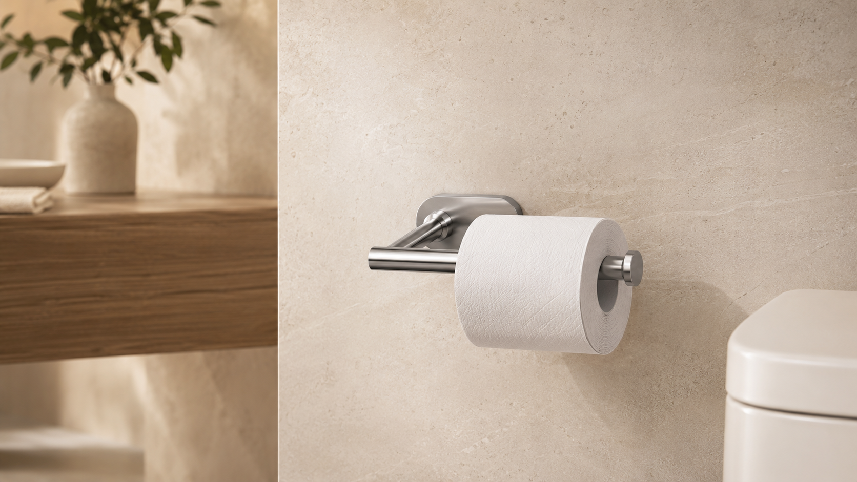 Porte-Papier Toilette Élégance — Sans Perçage