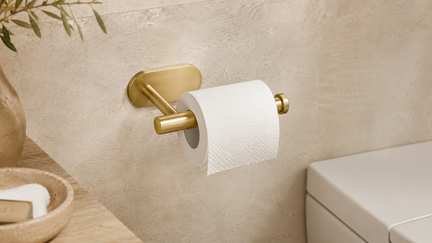 Porte-Papier Toilette Élégance — Sans Perçage