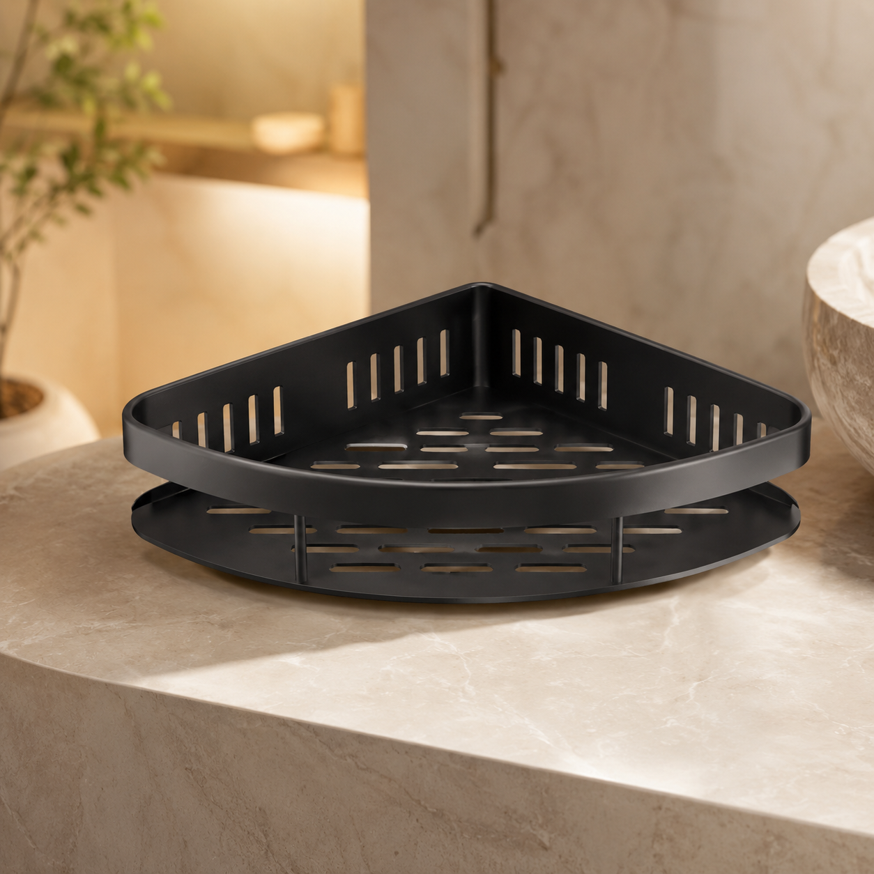 Étagère de Douche d’Angle Élégance — Sans Perçage